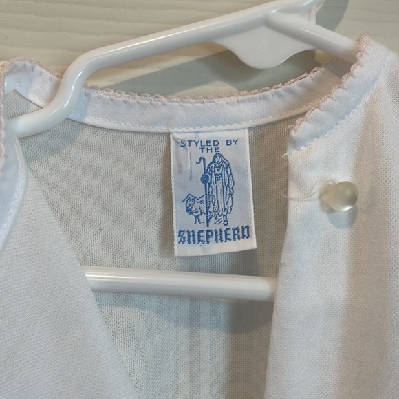 VINTAGE styled by shepherd dressing night gown white and pink RARE nwt size S - Picture 4 of 10